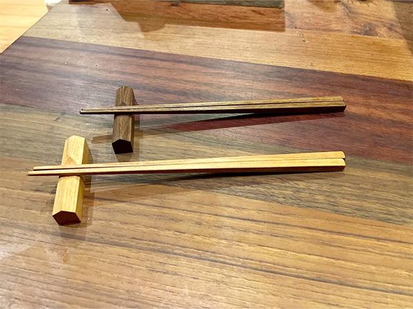 廃材で作る お箸とお箸置き